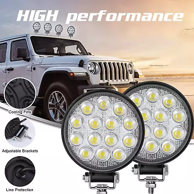 2PACK 4.4 Inch Round LED Offroad Lights Spot Flood Driving Fog Lamp Tractor ATV • $12.79