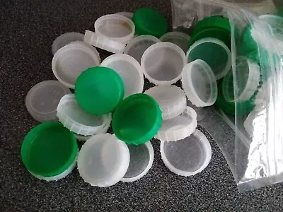Milk Bottle Tops Lids Caps Plastic Crafting Green Clear X120+ Used Joblot • £9.69