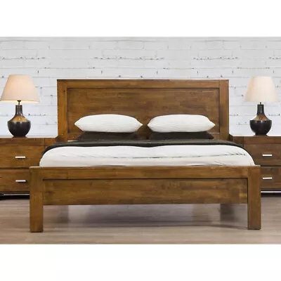 California Rustic Oak Bed 4ft6 Double 5ft Kingsize Memory Foam Mattress • £299.99