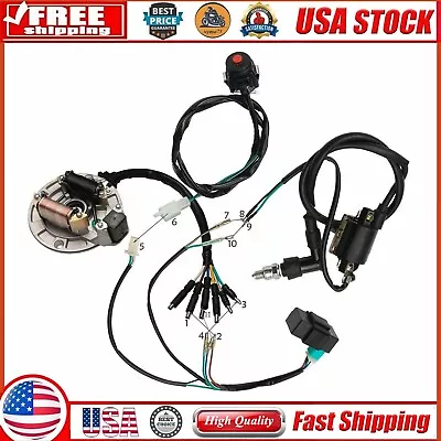 Wire Harness 50cc 110cc 125cc Kick Start Dirt Pit Wiring Loom CDI Coil Magneto • $59.59