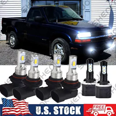 For  S10 1998-2003 - LED Headlight Hi/Lo BEAM + Fog Light Bulbs Qty 6 • $32.55