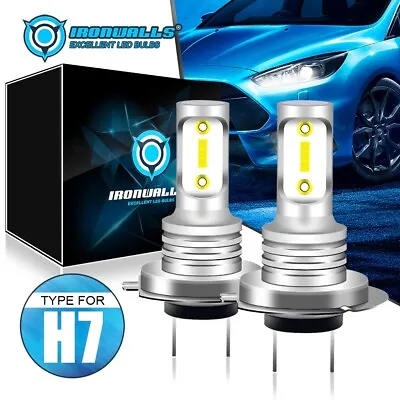 2x H7 LED Headlight Bulbs Conversion Kit High Low Beam Super Bright 6500K White • $33.99