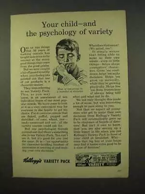 1956 Kellogg's Cereal Variety Pack Ad - Your Child • $19.99