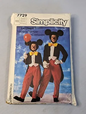 Simplicity 7729 Walt Disney's Mickey Mouse Costume Pattern Size Medium Unused • $8.79