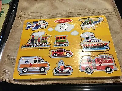 Melissa & Doug Vehicles Sound Puzzle Two AAA Batteries Included Lot#0198 • $9.99