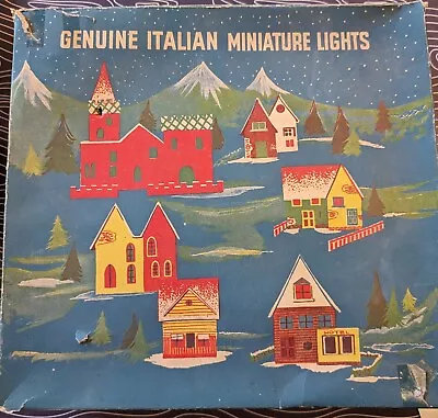 Vintage 12 Italian Miniature Lights Paper Mica Christmas Village Set In Box • $19.99