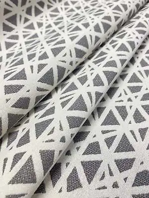P. Kaufmann Rebar Jetty Grey Abstract Geometric Outdoor Upholstery Fabric • $29.97