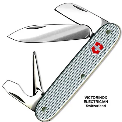 Victorinox Electrician Swiss Army Knife Aloe With Leather Pouch - Switzerland • $76.88