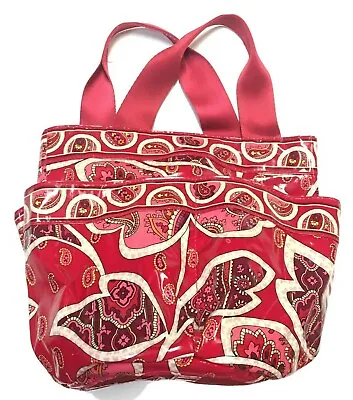 Vera Bradley Rosy Posies Shower Bath Caddy Tote Red Paisley Laminated Mesh  • $24.99