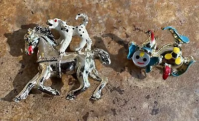 Vintage Dalmation Dog/Horse Brooch & Clown Brooch-Pin’s Enamel UNSIGNED. • $15