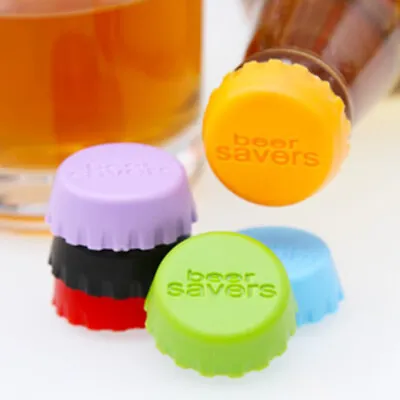 6x Reusable Silicone Bottle Caps Beer Cover Soda Cola Lid Wine Saver StopperVz • $2.14