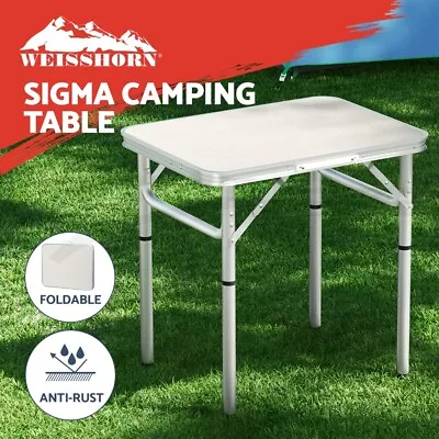Weisshorn Folding Camping Table Adjustable Portable Picnic Outdoor BBQ Desk 60CM • $42.95