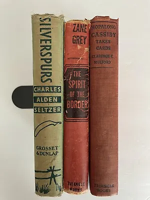 Vtg Lot Of 3 Western Books-Zane Grey Silverspurs & Hopalong Cassidy 1935- • $7