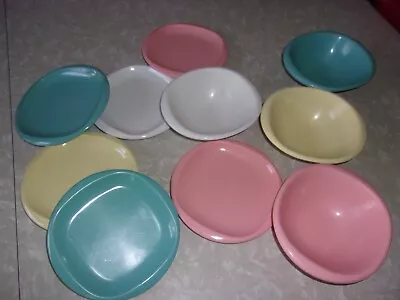 Vtg Boonton Melmac Dishes Bowls Bread Plates 10 Pcs Camping • $12.99