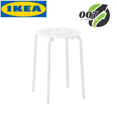 IKEA MARIUS Stool White 17 3/4  Alloy Steel Kitchen Bar Dining Stackable Stool • £20.71