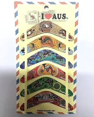 $18.50 • Buy 24pc Australian Souvenir Fridge Magnets Boomerangs Assorted Design Aboriginal