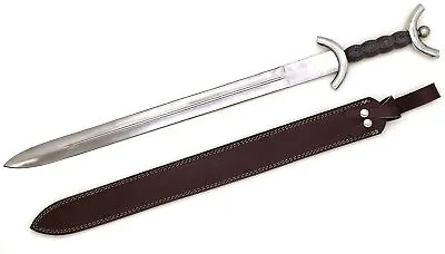 Medieval Warrior Fantasy Celtic Sword With Black Leather Sheath • $49.99