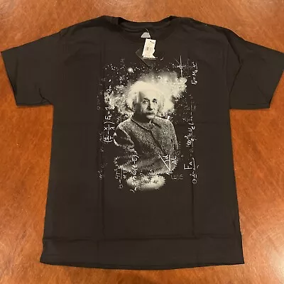 Albert Einstein Mens T Shirt Black L Equations Graphic Officially Licensed NWT • $7.99