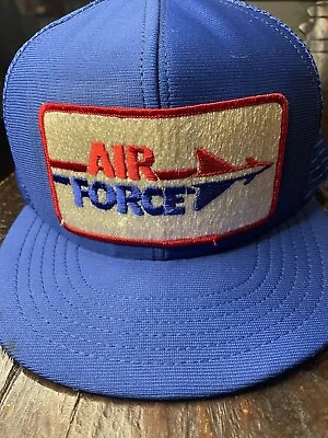 Vintage Air Force Big Patch Made In USA Mesh SnapBack Trucker Hat Cap • $17.95