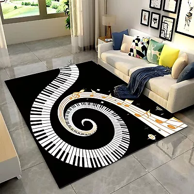 Music Area Rug 4x5ft Classic Alternative Rock Piano Keys Rug Drum Set Non-Slip • $35