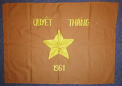 1961 - VC CAR FLAG - QUYET THANG - VIET CONG - NVA VICTORY - Vietnam War - F.26 • $60