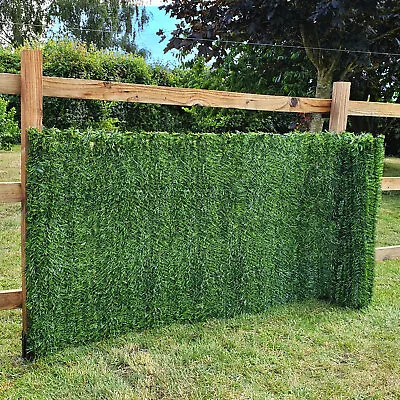 Artificial Hedge Conifer Garden Fence Privacy Screening Balcony Wall Cover Event • £32.99