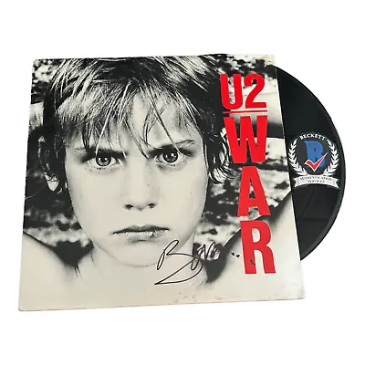 Bono Signed Autograph U2 'war' Album Lp Vinyl Bas Beckett • $1750