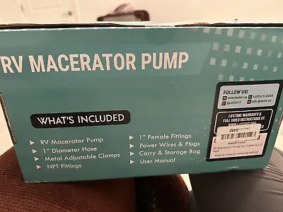 RV Macerator Pump 12v DC For Waste/Water Dumping Portable&Quick Release  • $60