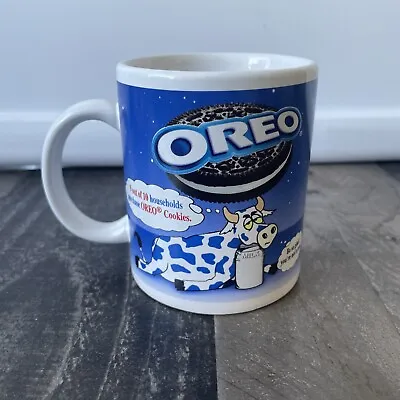 Vintage OREO Cookies Cow's Milk Ceramic Coffee Cup Mug KRAFT FOODS Promo Advert • $7