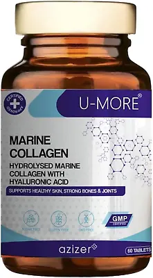 Hydrolyzed Marine Collagen With Hyaluronic Acid Rich Formula 60 Tablets • $23.31