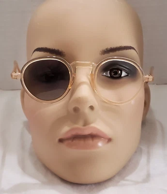 $34.99 • Buy Vintage Willson Sunglasses USA Celluloid MISSING LENS Amber Yellow Repair/parts