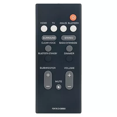 FSR78-ZV28960 Replace Remote For Yamaha Soundbar ATS-1060 ATS1060 YAS-106 YAS106 • $29.99