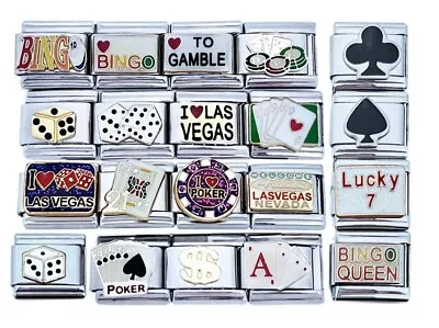 U-PICK Casino Gambling Theme 9mm Italian Charms Modular Links • $5.99