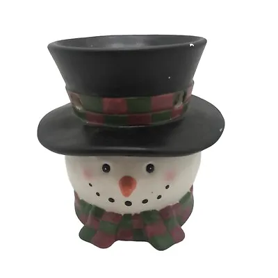 $14.97 • Buy YANKEE CANDLE Snowman Tea Light Votive Candle Wax Holder Christmas Holidays 5'
