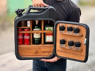 Customizable Liquor And Smoke Jerry Can Mini Bar With LED Backlight And Drawer • $220