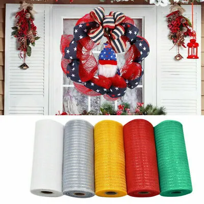 15cm 10 Yards Deco Poly Mesh Ribbon Metallic Ribbon For Christmas Decoration Diy • £5.99