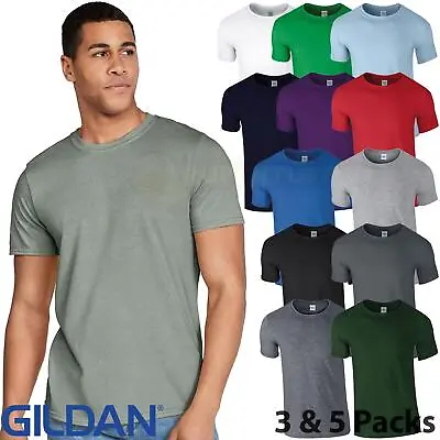 £5.99 • Buy Gildan Softyle T-Shirt Plain Ringspun Cotton Short Sleeve Crewneck Tee Top GD01