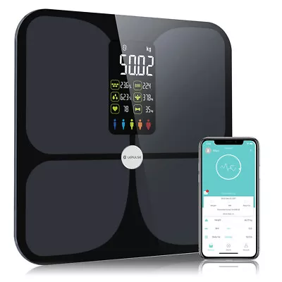 Digital Bathroom Scale For Body Weight Fat Heart Index & Heart Rate Measurement • $29.99