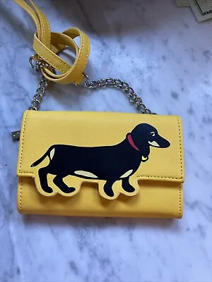 Marc Tetro Dachshund Yellow Shoulder Strap Wallet • $29.99