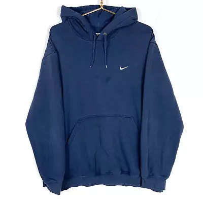 Vintage Nike Hoodie Sweatshirt Size 2XL Blue Embroidered Y2k • $38.24