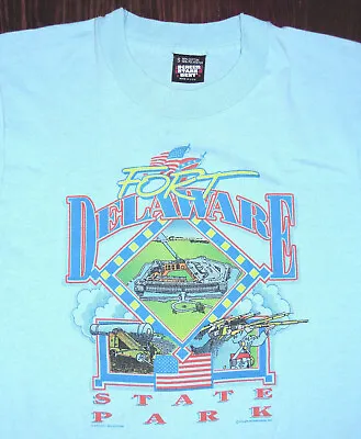 T Shirt Vintage 90s Fort Delaware State Park Single Stitch Pea Patch Island SM   • $22.50