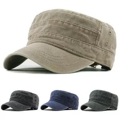 $19.13 • Buy Outdoor Solid Denim Hat Cotton Soldier Unisex Casual Fashion Flat Visor Cap