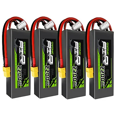 4X OVONIC 2200mah 11.1V 25C 3S Lipo Battery XT60 For RC Helicopter EPP 3D Plane • $51.29