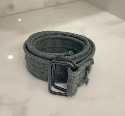 Canvas Web D Ring Belt Silver Buckle Military Style For Men & Women Size 28 • $9.99