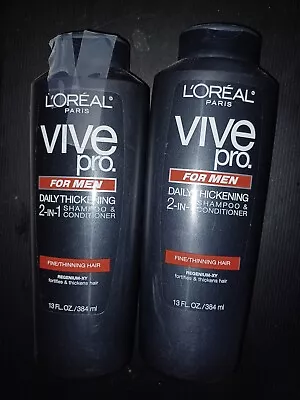 2x L'Oreal Vive Pro Men Daily Thickening 2in1 Shampoo & Conditioner Fine Hair • $259.99