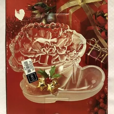 Mikasa Crystal DESERT PLATE PLATTER SERVER 8.75  Shaped As Santa’s Boot GERMANY • $9.99