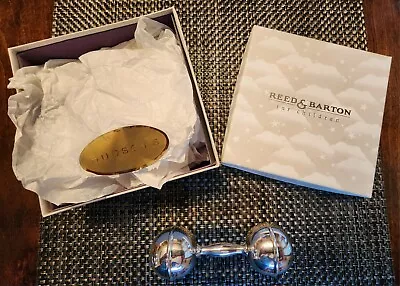 Vintage Reed & Barton Silverplate 302 Dumbbell Baby Rattle W/ Original Box • $9.99