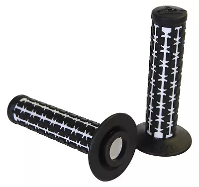 AME Dual Old School BMX Duals Bicycle Grips - BLACK Over WHITE • $36.99