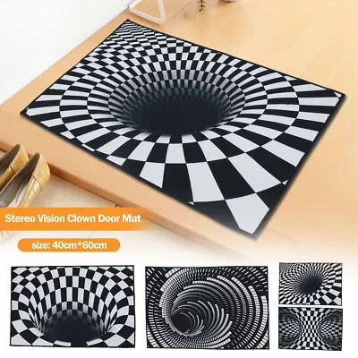 3D Door Floor Mat Illusion Anti-Slip Rug Home Living Room Bedroom Carpet~ • £7.74