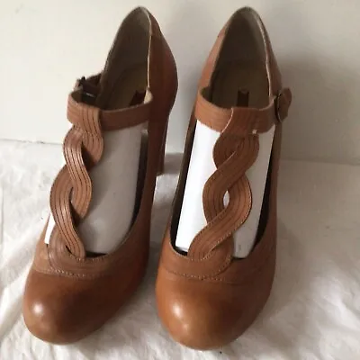 £26 • Buy Next Sole Reviver Brown Leather Heels Uk Size 6.5 EU40 Pre Owned